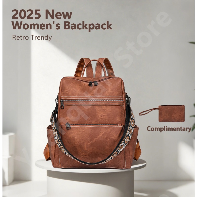 Travel Backpack Anti Theft - Sac à dos en cuir PU