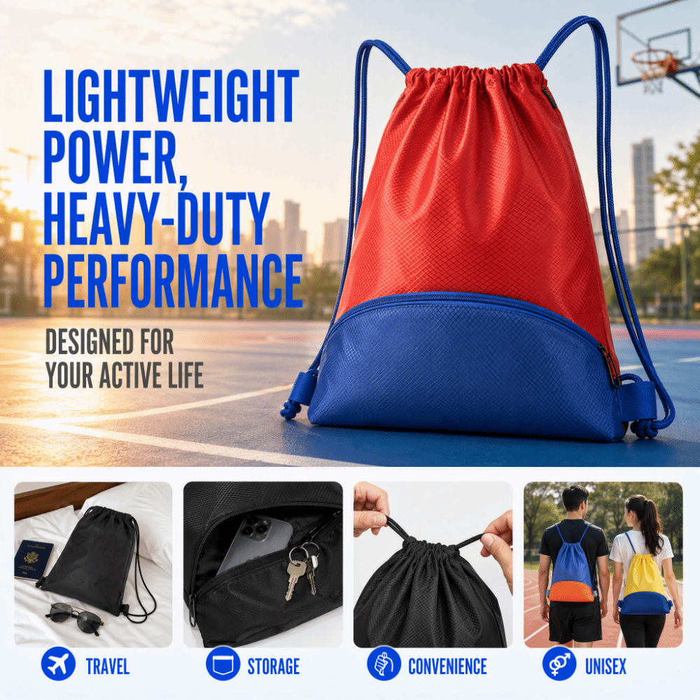 Sac de sport pliable en Oxford - Drawstring Gym Bag avis et prix